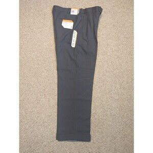 Savane Dress Pants Mens 34x29 Sharkskin Charcoal Pleated Cuffed Comfort Waist